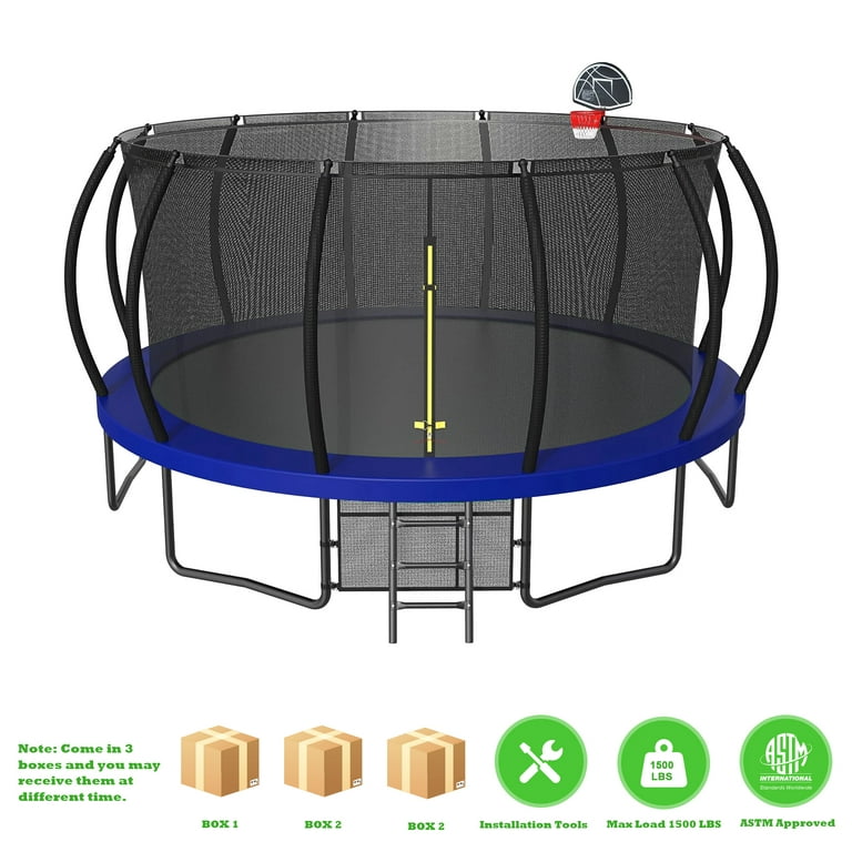 Trampoline Box Sizes for Different Shapes (5 to 15Ft)